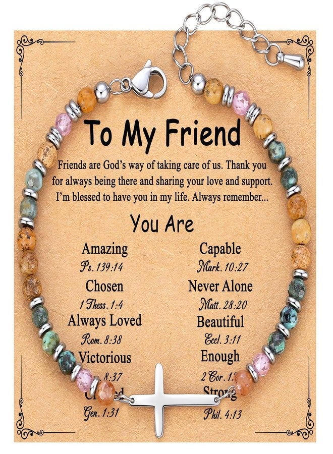 OVIFICEA Friendship Gifts Cross Bracelet for Women, Christian Gifts for Sister in Christ, Charm Bracelets for Best Friend, Daughter,Granddaughter, Mom on Birthday Christmas Baptism Easter Graduation - Image 1